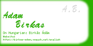 adam birkas business card