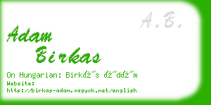 adam birkas business card